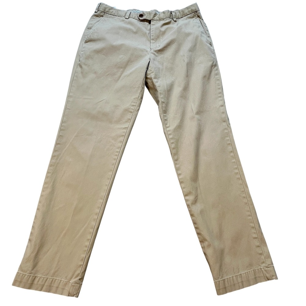 Brooks Brothers Milano Slim Fit Khaki Chinos Mens 36x32 Tan Supima Cotton Pants